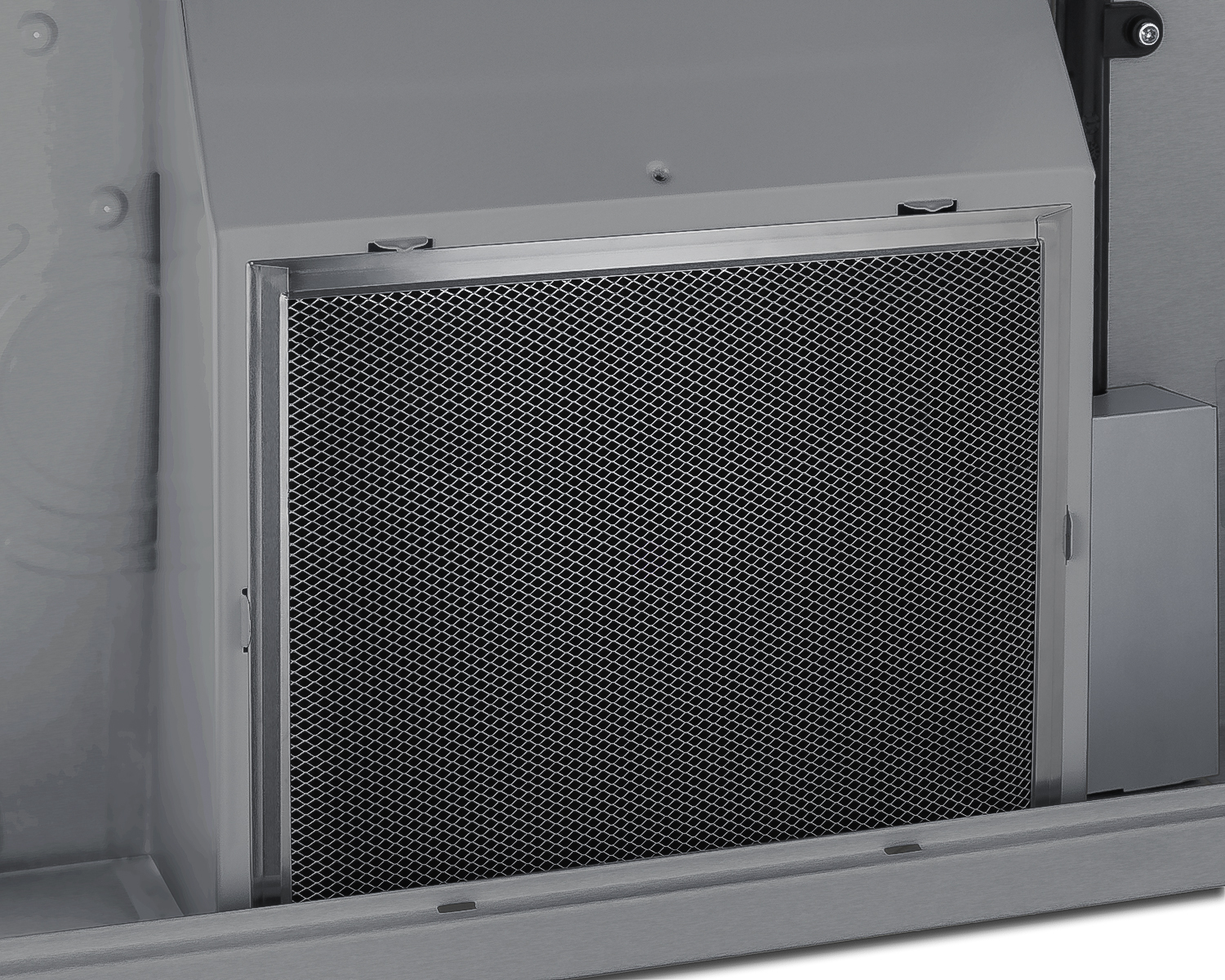20 inch wide under cabinet convertible range hood for ducted or ductless use in stainless steel, made in North America
